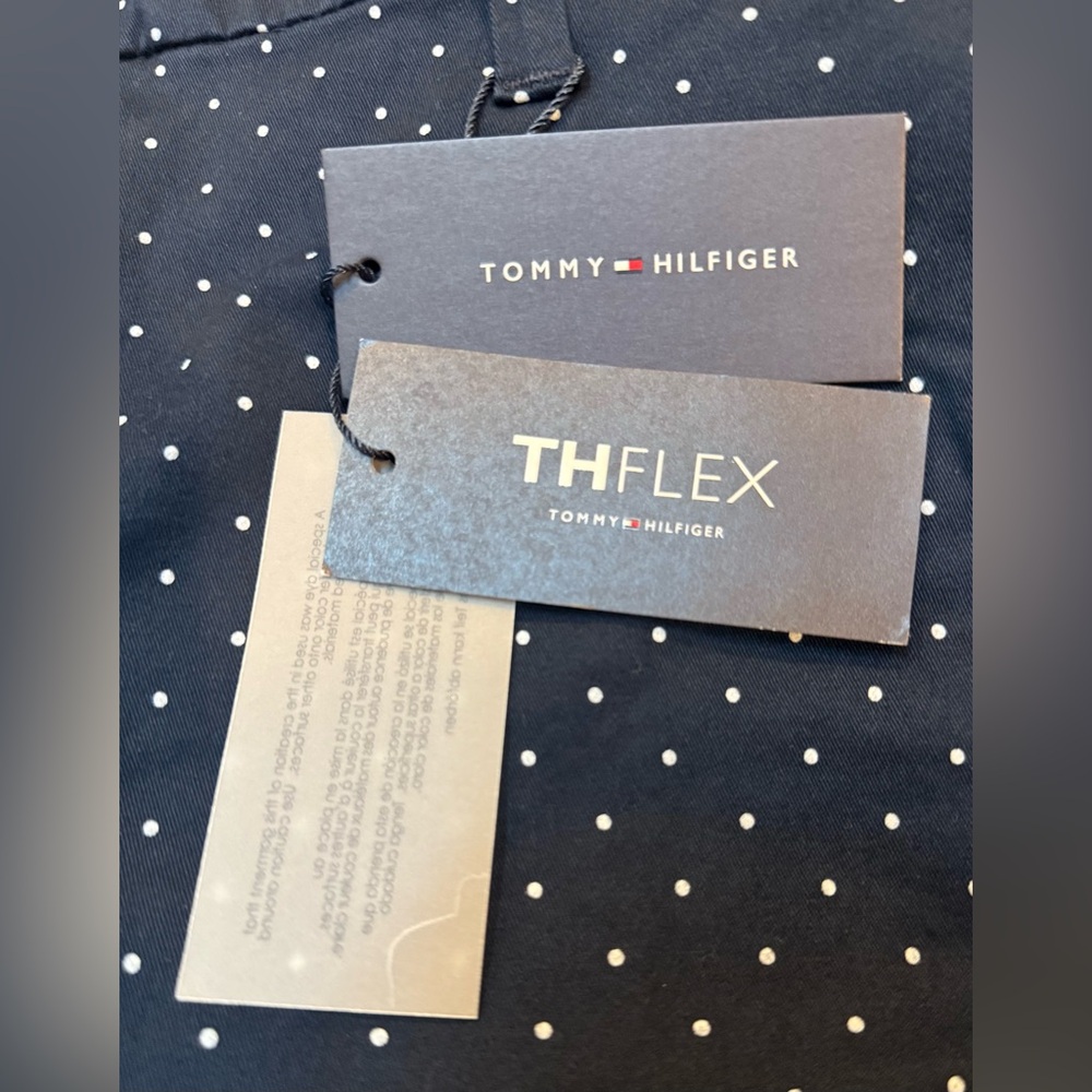 Tommy Hilfiger Navy Polka Dot Shorts. Hollywood style. Stretchy. SIZE 18. NWT - Picture 11 of 12